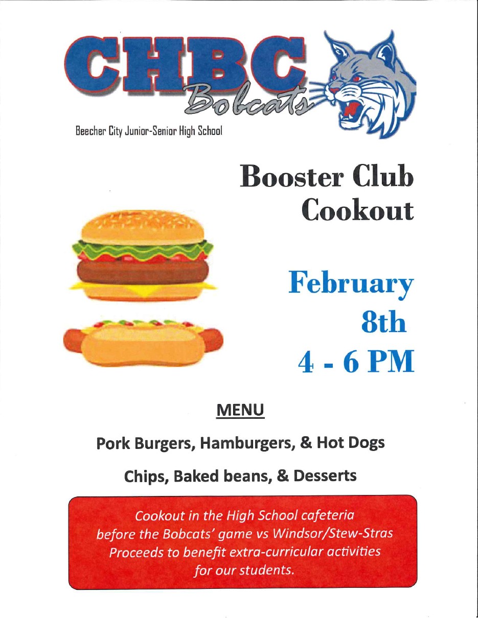 CHBC Cookout Feb 8