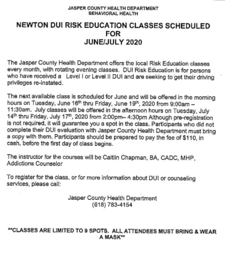 Newton DUI Classes 850