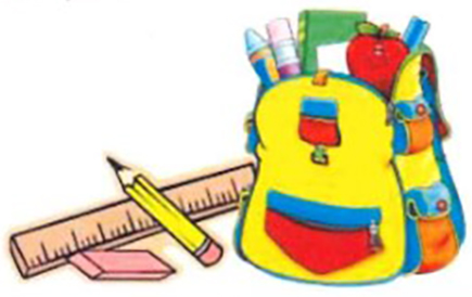 school bag full of supplies